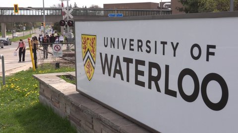 Waterloo, Ontario, Canada May 2022 University of Waterloo Campus in Canada exterior and sign