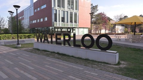 Waterloo, Ontario, Canada May 2022 University of Waterloo Campus in Canada exterior and sign