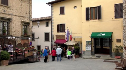 Old buildings in Radda in Chianti, Tuscany, Italy, circa April 2022