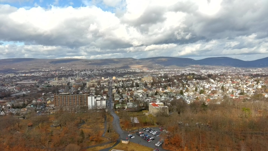 scenic aerial views of Scranton, Pennsylvania. 