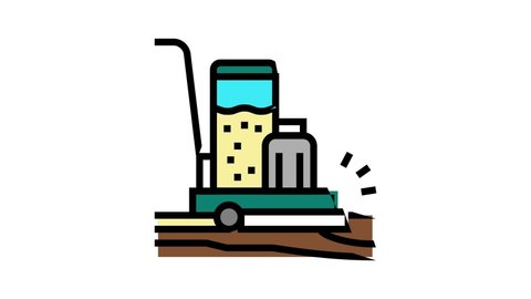 tool carrier trolley color icon animation