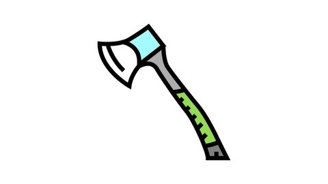 hunting ax color icon animation