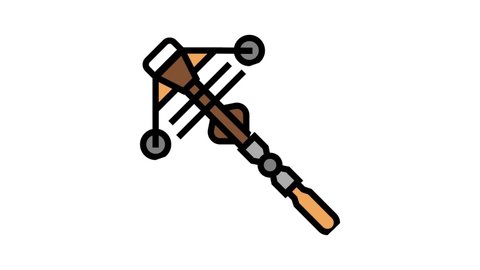 hunting crossbow color icon animation