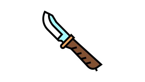 hunting knife color icon animation