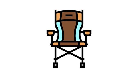 portable hunting chair color icon animation