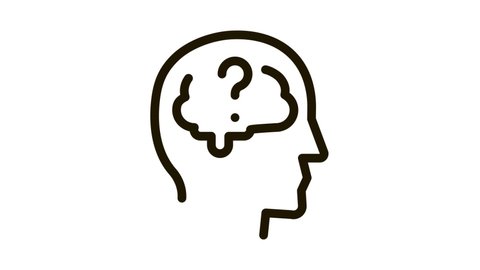 brain question mark Icon Animation line