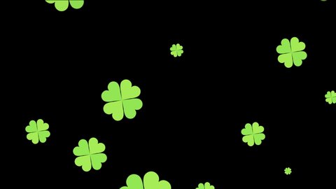 Simple and Cute Clover Dancing Animation Black Background