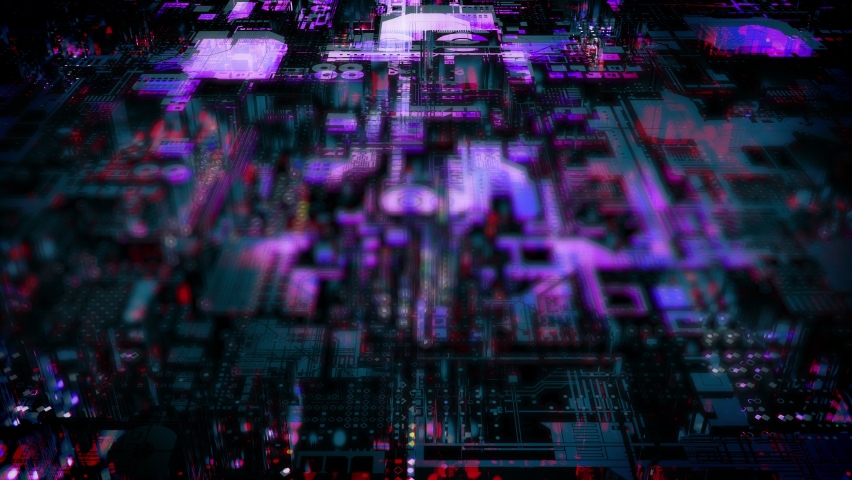 Blue abstract digital cyberpunk internet style moving background | Shutterstock HD Video #1090315315