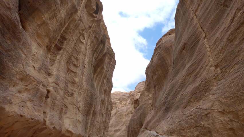 Petra rocks scenic view during day | Shutterstock HD Video #1090315865