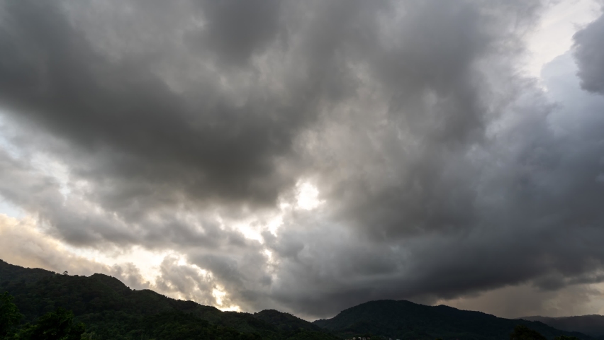 Timelapse footage of dark clouds flowing over mountain Dark storm clouds passing video Time Lapse Amazing nature background Horrible weather day | Shutterstock HD Video #1090316577