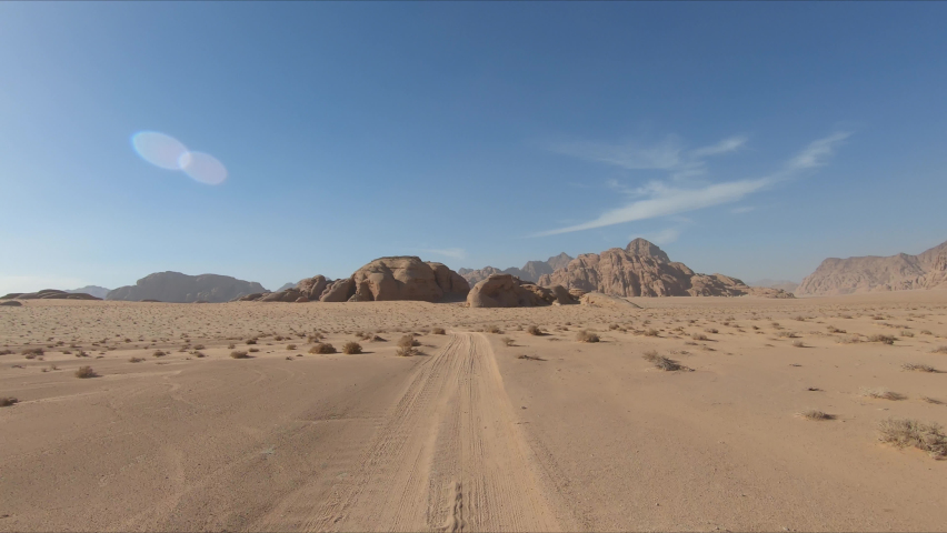 Desert driving point of view for green screen background of replacement | Shutterstock HD Video #1090316725