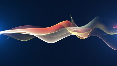 Abstract animation wave on a black background. Futuristic motion design.