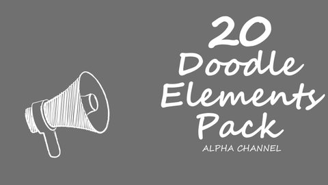 Pack of hand drawn animated elements in Doodle style. Just drop elements to your project. Alpha channel, loopable.
