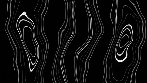 An abstract black-and-white background of looped lines.