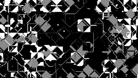 VJ Simple Abstract Tile Square Black and White Black Background 3d render loop