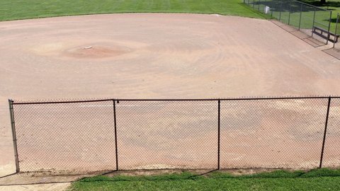 Establishing of empty baseball field 4k