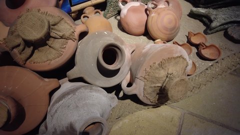 Old Clay Pots inside a museum