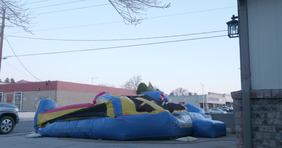 Inflating Bouncy Castle like the economy now. Shot on a GH5