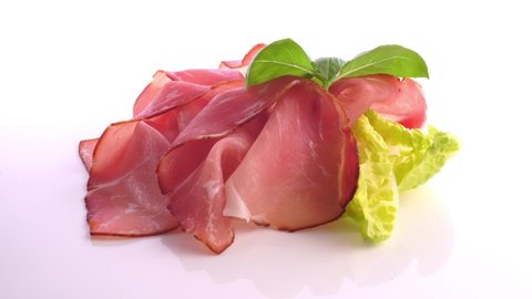 Ham Slices isolated on white Background