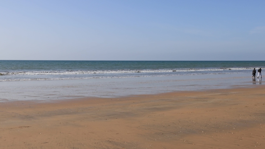 View of almost virgin beach of los Enebrales of Punta Umbria in Huelva, Spain | Shutterstock HD Video #1090362345