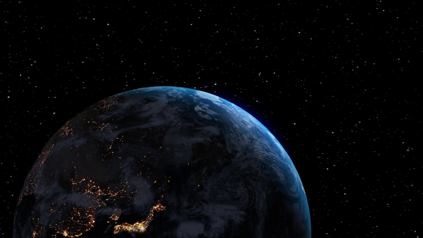 Planet earth 3D orbital animation with realistic geography surface and clouds atmosphere . Spinning world globe sphere showing continents and ocean view . | Shutterstock HD Video #1090368741