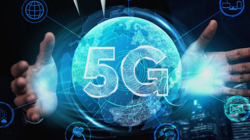 5G Communication Technology Wireless Internet Network for Global Business Growth, Social Media, Digital E-commerce and Entertainment Home Use conceptual . | Shutterstock HD Video #1090368775