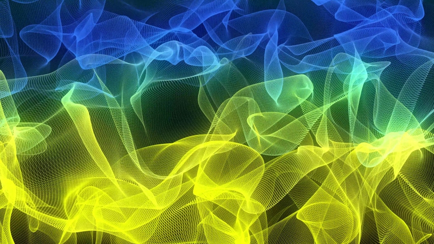 Yellow-blue genesis wave abstract moving background animation. | Shutterstock HD Video #1090369447