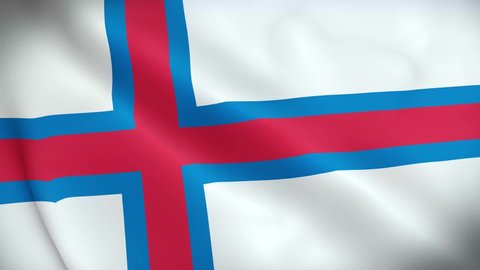 4K National Animated Sign of Faroe Islands, Animated Faroe Islands flag, Faroe Islands Flag waving, The national flag of Faroe Islands animated.