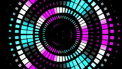 Abstract Backgrounds Glowing neon lines spectrum, shapes spinning around, looped animation