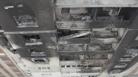 Bombedout Apartment Building After Airstrike War Stock Footage Video ...