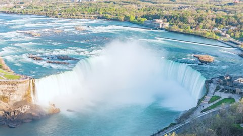 Niagara Falls, Canada, Timelapse - The Horseshoe Falls from day to night as seen from the Skylon Tower