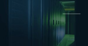 Animation of data processing over server room. global technology and digital interface concept digitally generated video. - Powered by Shutterstock - Get 15% off with code: PIKWIZARD15