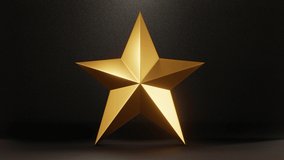 3D rendering Video Footage gold star with black rough background, Wedding Love Concept Design Realistic scene video clip for ad present inspiration creative banner webside, video presentation