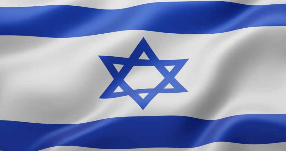 4K 3D Seamless loop animation of the Israel flag. Accurate dimensions and official colors. Symbol of patriotism and freedom.  Royalty-Free Stock Footage #1090403217