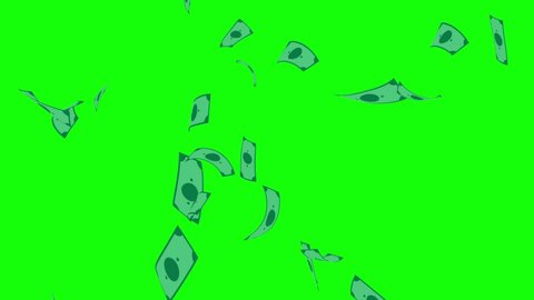 Money falling animation (chroma key)