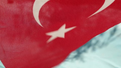 Turkish flag waving in the wind
