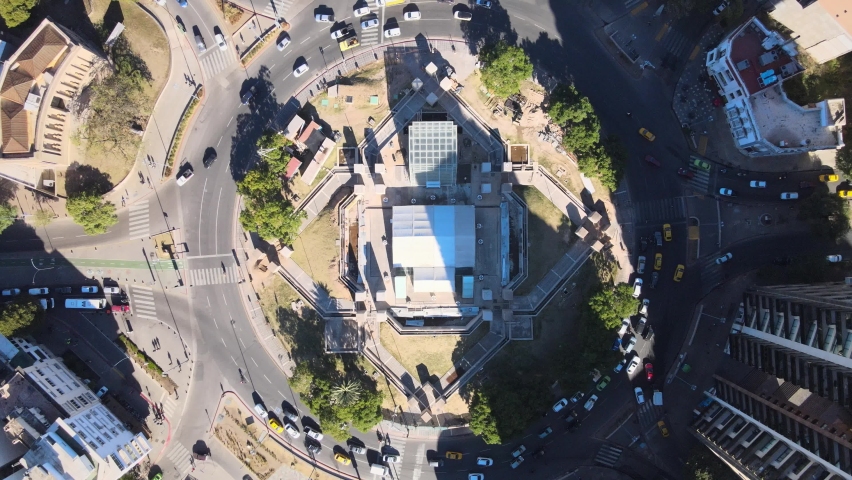 Aerial view with drone in the city of Cordoba Argentina. SHOT IN 4K