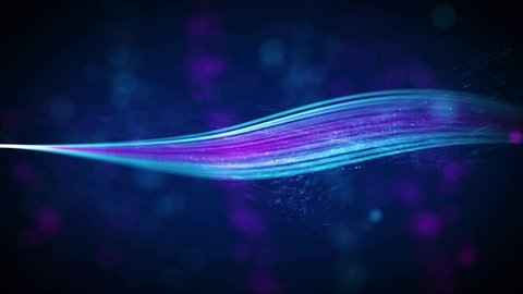 Abstract Futuristic Sweet Motion Blue Purple Blurry Focus Simple Wave Twisted Lines With Blurry Bokeh Lights Background Seamless Loop