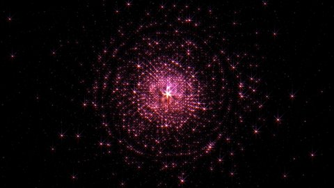 Abstract glowing ิbeautiful center glittering pink star rotation visual Loop on black background. 4K 3D seamless looping fractal pink spark magic blaze mandala background for VJ DJ loop stage, transit