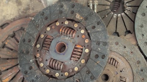 clutch plate car expire. expired car clutch stacked.