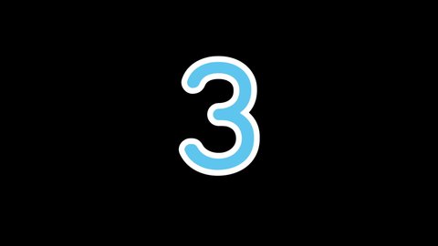 Simple And Cute 3-Second Countdown Motion Graphics On Black Background