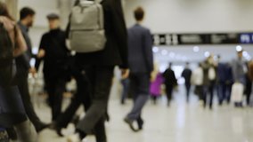 Timelapse of the movement of a crowd of business people walking through a large, bright business center hall. - Powered by Shutterstock - Get 15% off with code: PIKWIZARD15