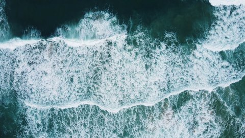 Andaman seascape big wave in storm  Aerial view video Top-down view drone camera high quality video.
