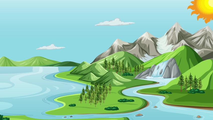 Animation showing the various stages in the water or hydrological cycle Royalty-Free Stock Footage #1090463857