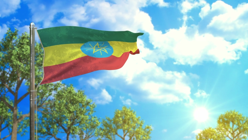 Flag of Ethiopia at sunny day, celebration symbol | Shutterstock HD Video #1090466999
