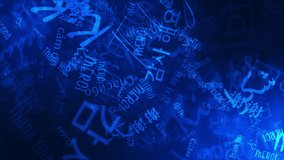 Loop blue Text of Thank You in diffent kind of languages word typing motion animation on blue background. 4K 3D for element for intro, title banner  - Powered by Shutterstock - Get 15% off with code: PIKWIZARD15
