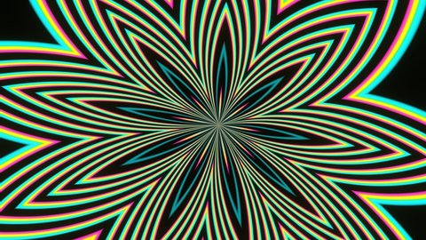 Iridescent multi-colored abstract flower. VJ Loop