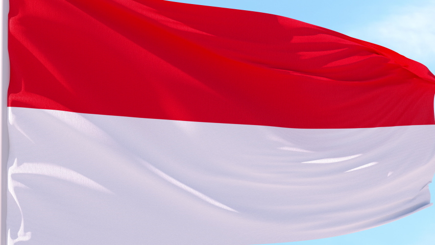 Indonesia flag fabric texture seamless loop waving. Close up Indonesia ...