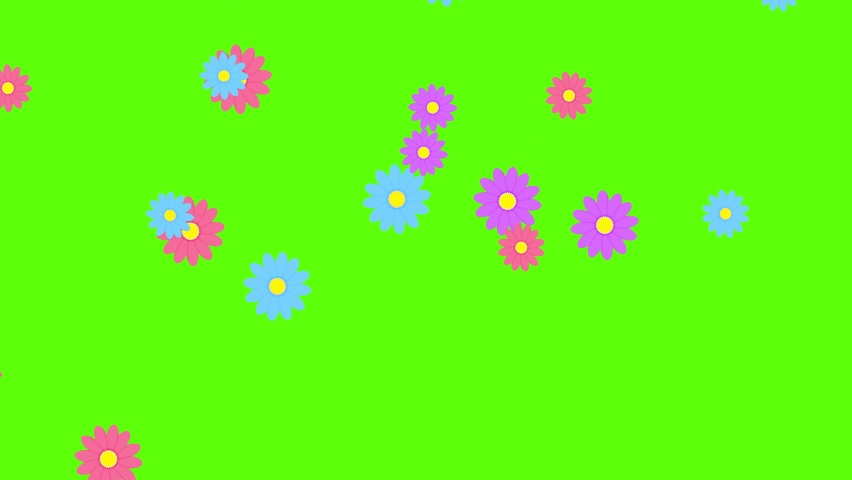 Random Flowers Rotating and Falling on Green Screen 4K Animation. Flower backdrop animation | Shutterstock HD Video #1090486863
