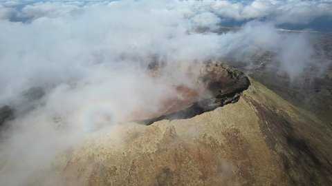 The volcano Monte Corona in the north of Lanzarote, Canary Islands, Spain